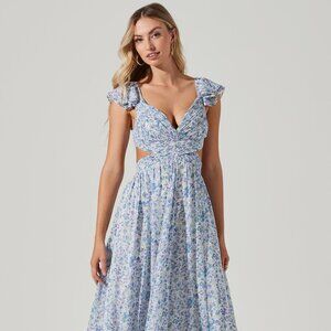Astr Primrose Floral Strappy Back Maxi Dress
